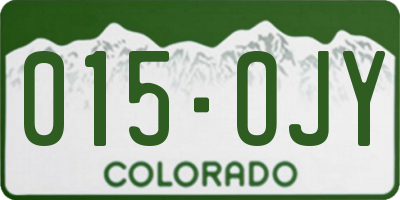 CO license plate 015OJY