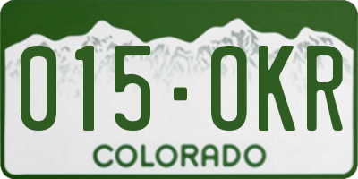 CO license plate 015OKR