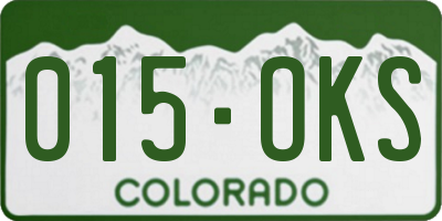 CO license plate 015OKS