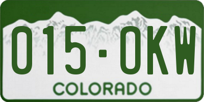 CO license plate 015OKW