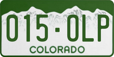 CO license plate 015OLP