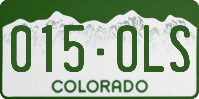CO license plate 015OLS
