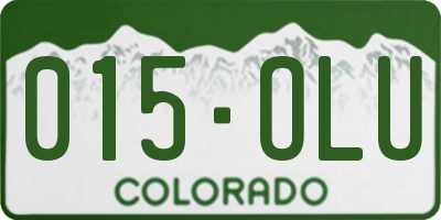 CO license plate 015OLU