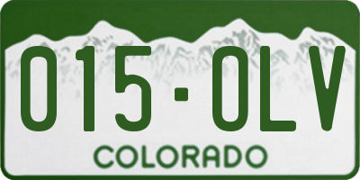 CO license plate 015OLV