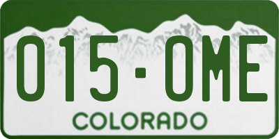 CO license plate 015OME