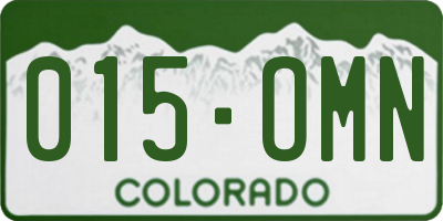 CO license plate 015OMN