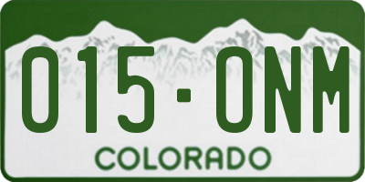 CO license plate 015ONM