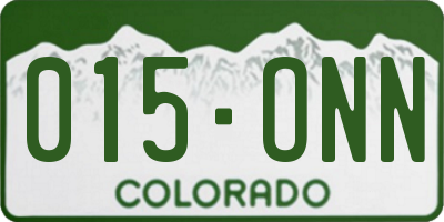 CO license plate 015ONN