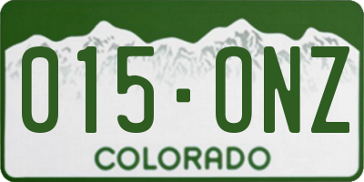 CO license plate 015ONZ
