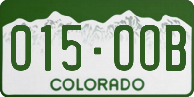 CO license plate 015OOB