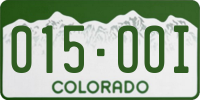CO license plate 015OOI