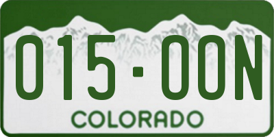 CO license plate 015OON