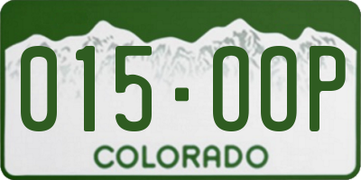 CO license plate 015OOP