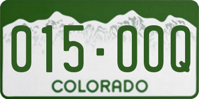 CO license plate 015OOQ