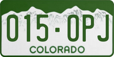 CO license plate 015OPJ