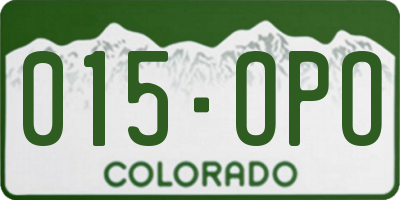 CO license plate 015OPO