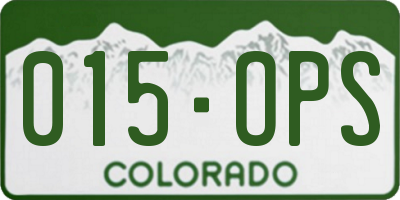 CO license plate 015OPS