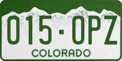 CO license plate 015OPZ