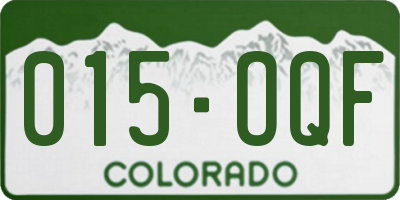 CO license plate 015OQF