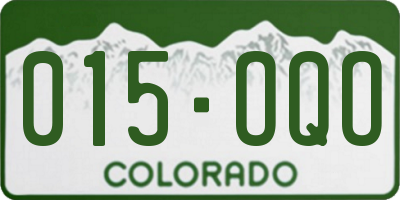 CO license plate 015OQO