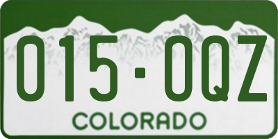 CO license plate 015OQZ