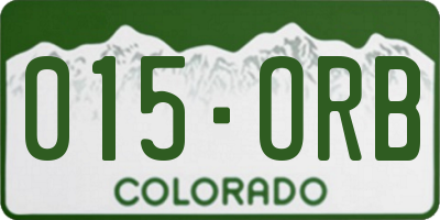 CO license plate 015ORB