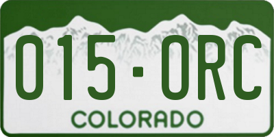 CO license plate 015ORC
