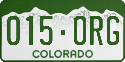 CO license plate 015ORG