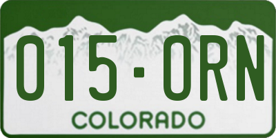CO license plate 015ORN