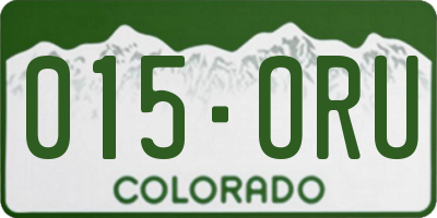 CO license plate 015ORU