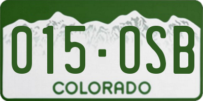 CO license plate 015OSB