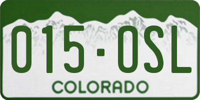 CO license plate 015OSL