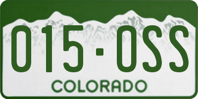 CO license plate 015OSS