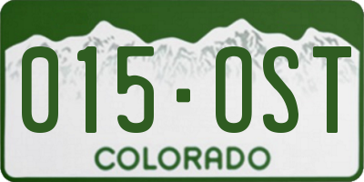 CO license plate 015OST
