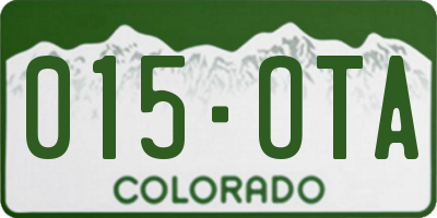 CO license plate 015OTA
