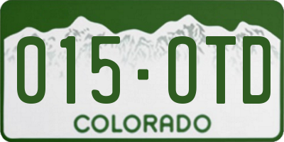 CO license plate 015OTD