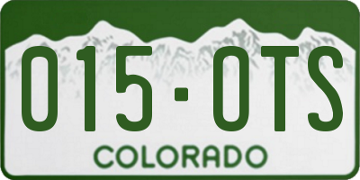 CO license plate 015OTS
