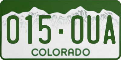 CO license plate 015OUA
