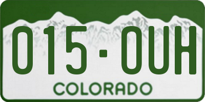 CO license plate 015OUH