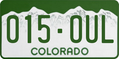 CO license plate 015OUL