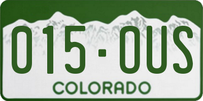 CO license plate 015OUS