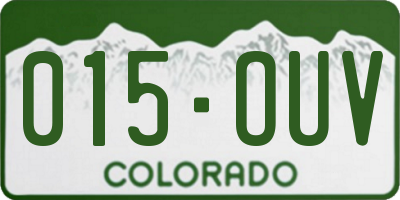 CO license plate 015OUV