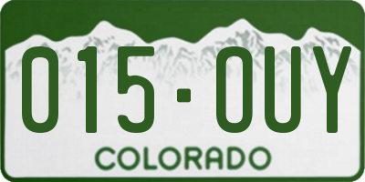 CO license plate 015OUY
