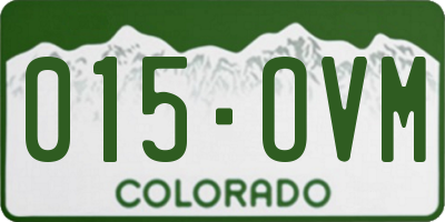CO license plate 015OVM