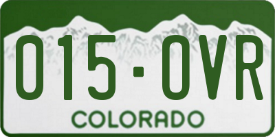 CO license plate 015OVR