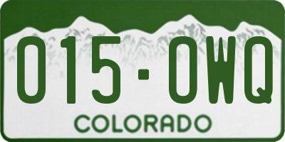 CO license plate 015OWQ