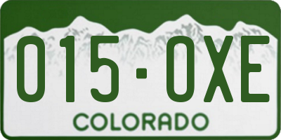 CO license plate 015OXE