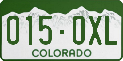 CO license plate 015OXL