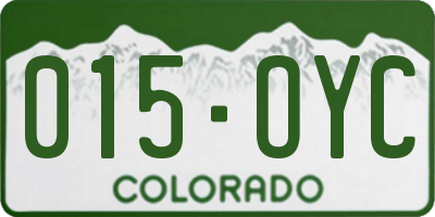 CO license plate 015OYC