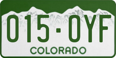 CO license plate 015OYF